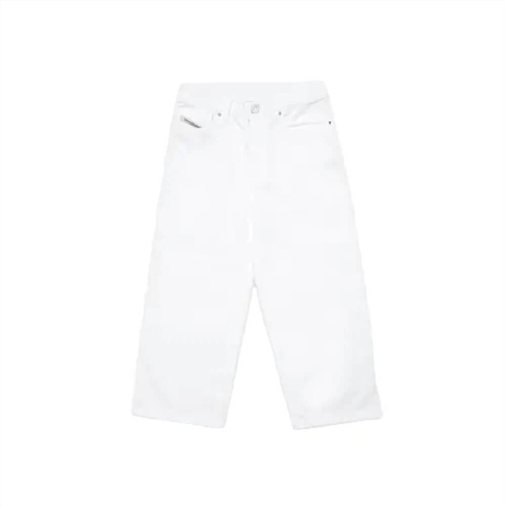 NEW DIESEL girls wide leg denim jeans in white